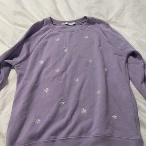 purple floral sweater